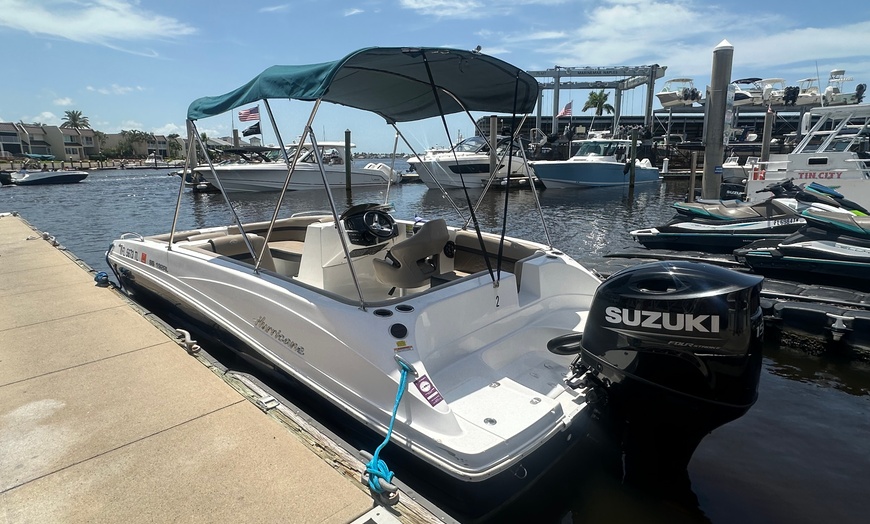 Image 4: 4 or 8 Hour Deck Boat Rental with Bimini Top in Naples 