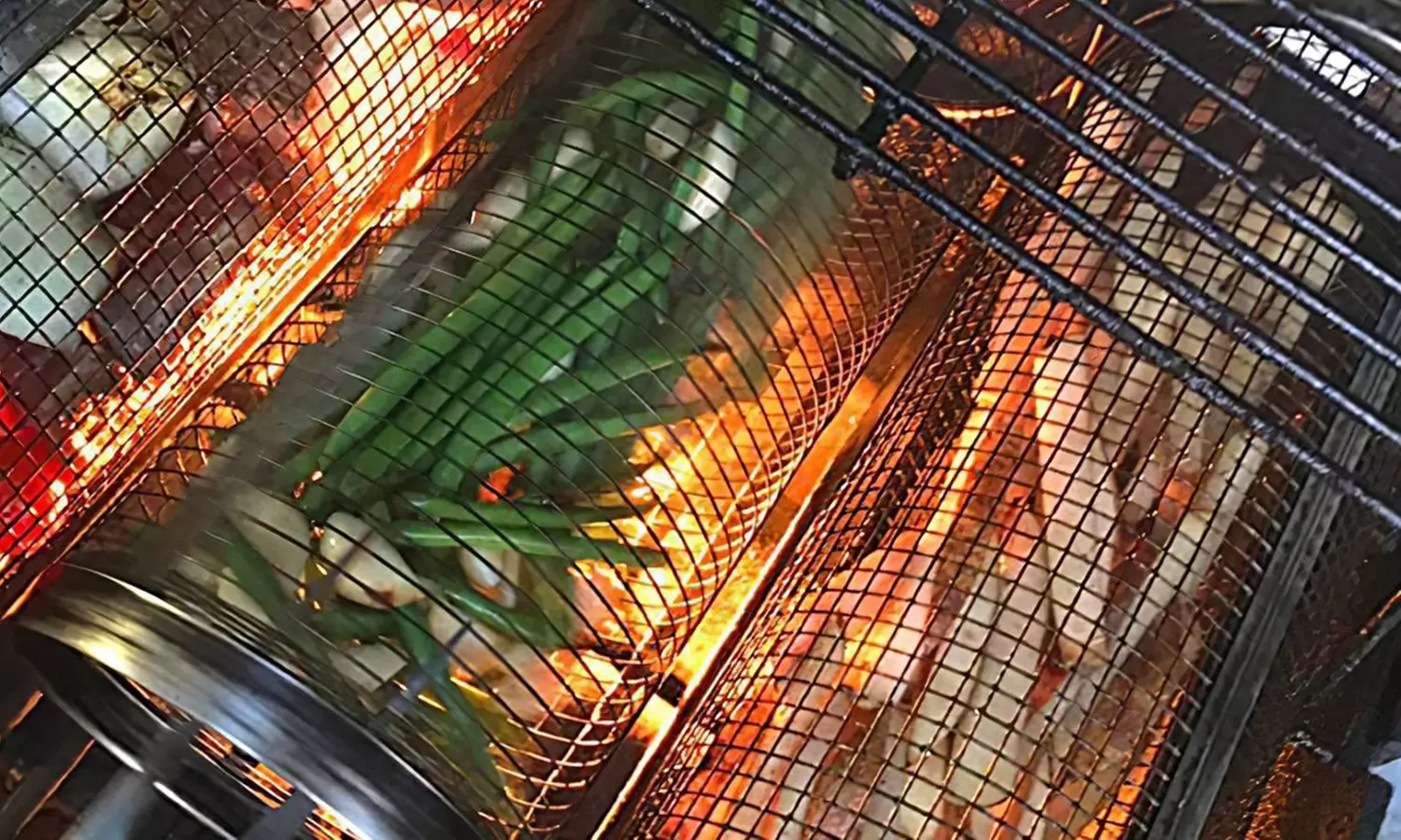 iMounTEK Two-Pack 360-Degree Rolling Stainless Steel Grill Basket