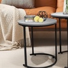 Image 8: Alivio Set of Two Round Metal Frame Coffee Tables with Wooden Top
