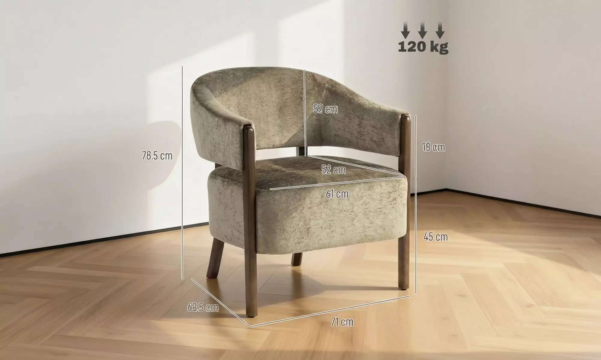 HOMCOM Chenille Accent Armchair