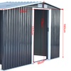Image 6: Outdoor Black Garden Metal Storage Shed with Log Storage