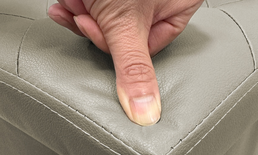 Image 15: Puf cuadrado en ecopiel con almacenamiento