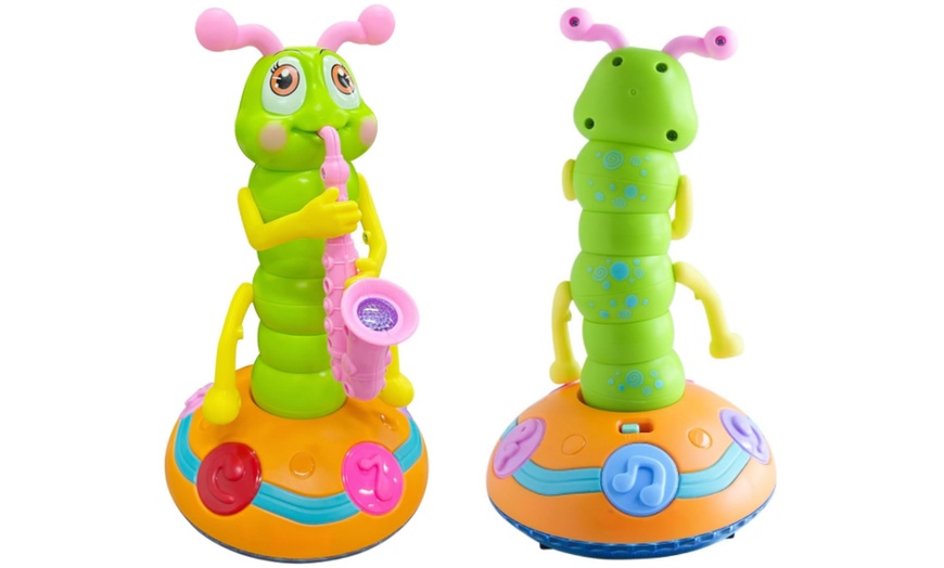 Image 1: Dancing Saxophone Caterpillar Music Toy with Engaging Light and Sound