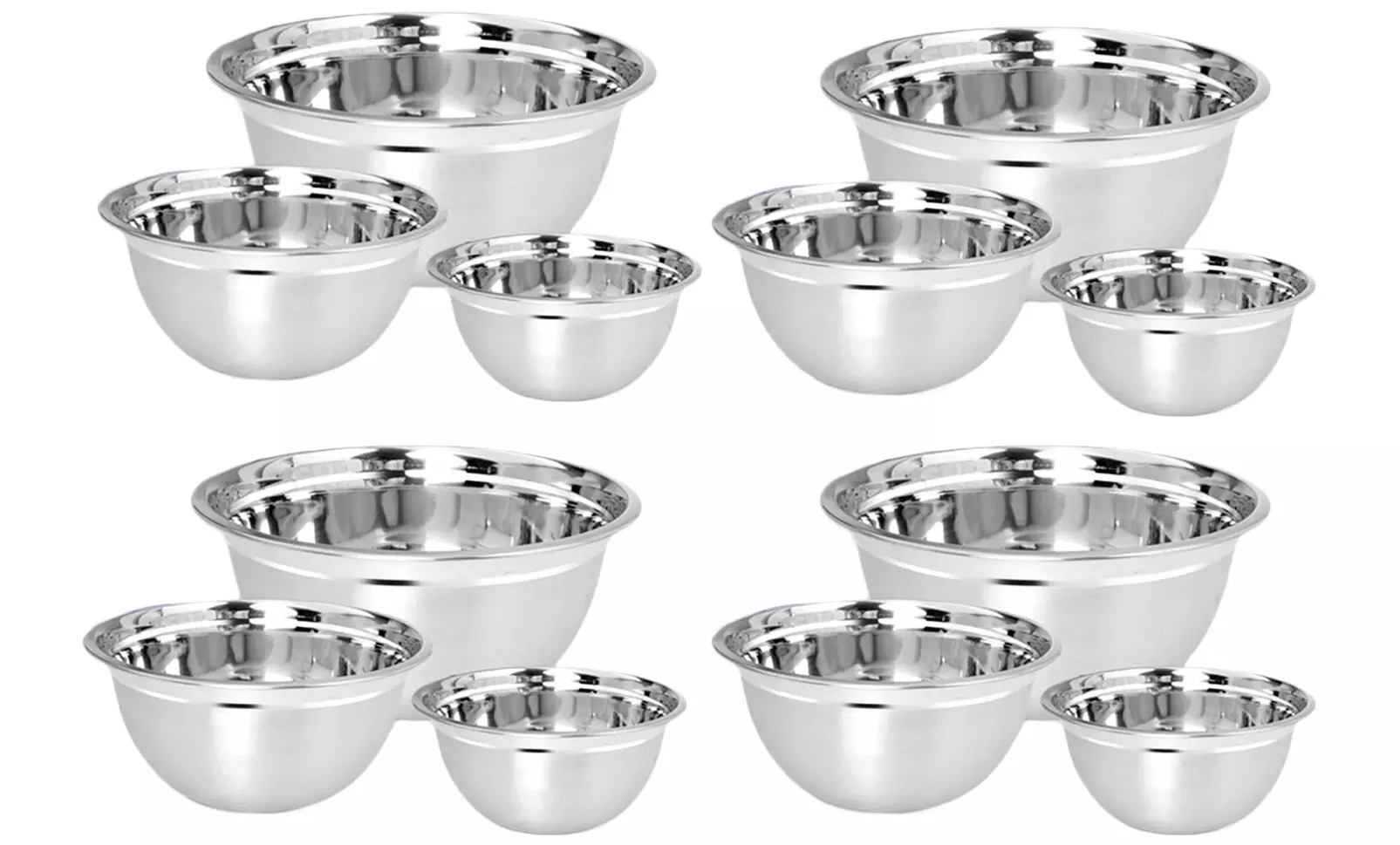 1, 2 ou 4 lots de 3 bols SIlvano en acier inoxydable de 1,8 L, 2,8 L et 4,8 L, livraison offerte - Image 5