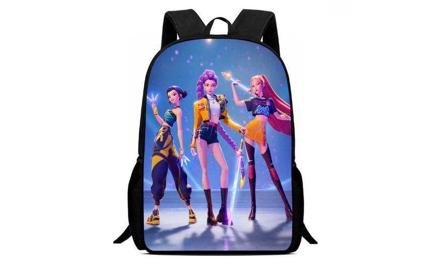 Image 14: KPop Demon Hunters Inspired Backpack Set 