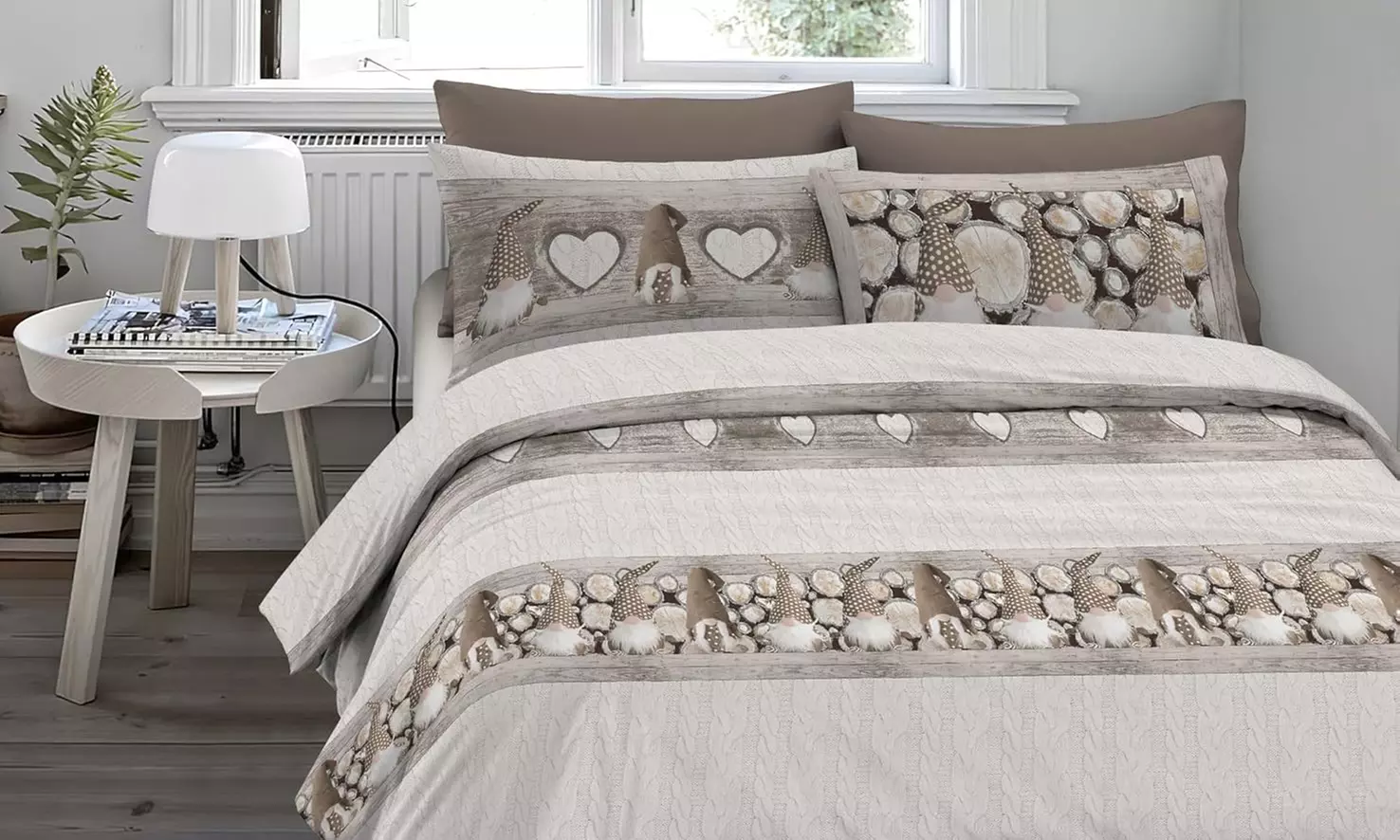 Flanell-Bettwäsche-Set mit winterlichem Motiv