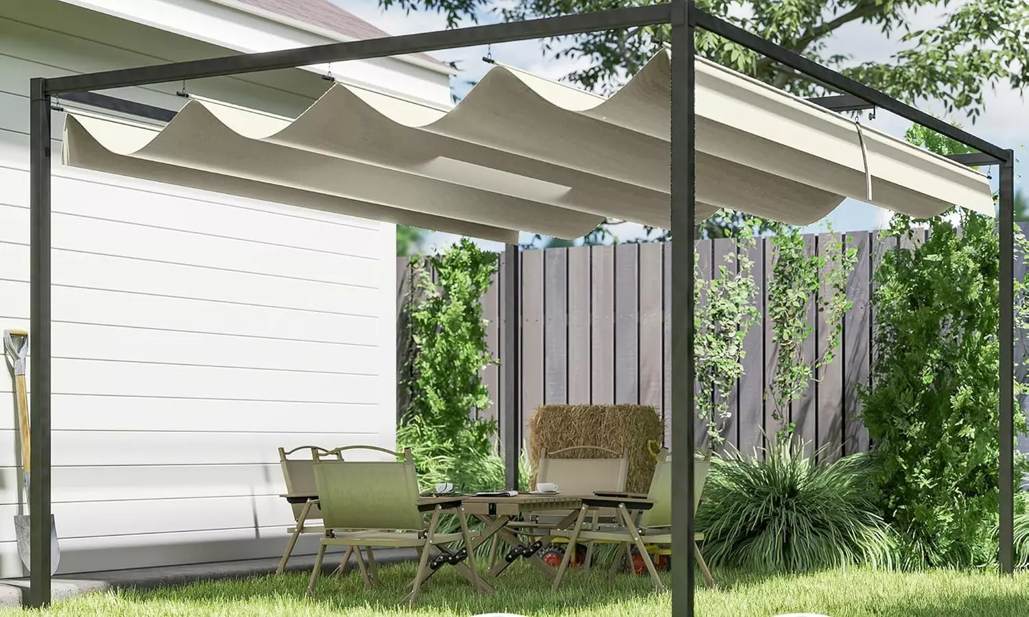 Outsunny Retractable Pergola Canopy