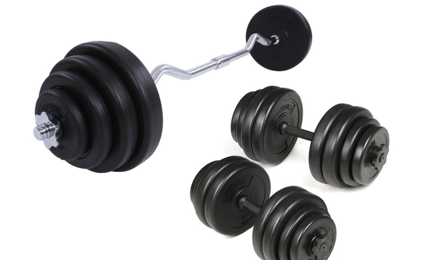 Image 1: EZ Curl Bar Set or Dumb-Bell Set