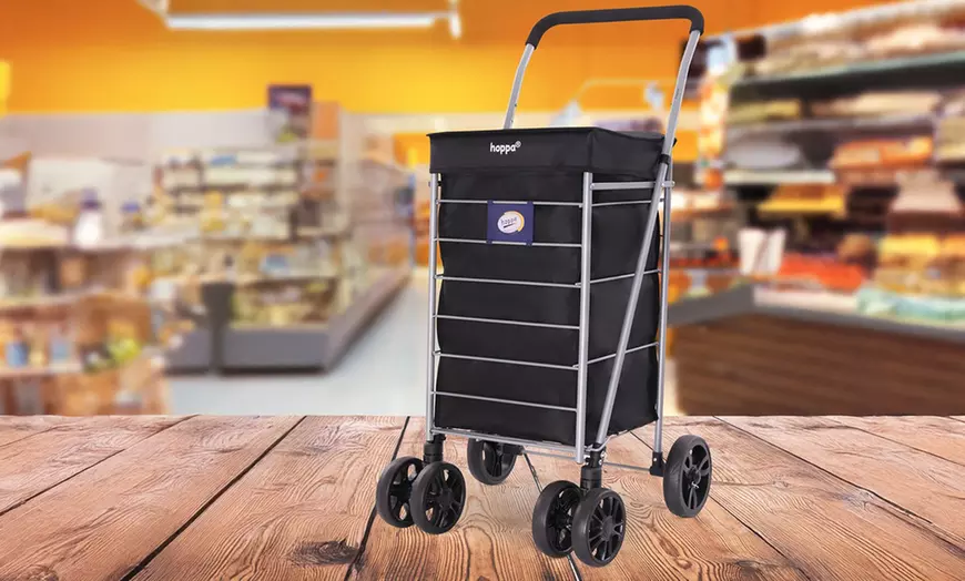 Image 7: Hoppa Lightweight Four or Six Wheel Folding Shopping Trolley