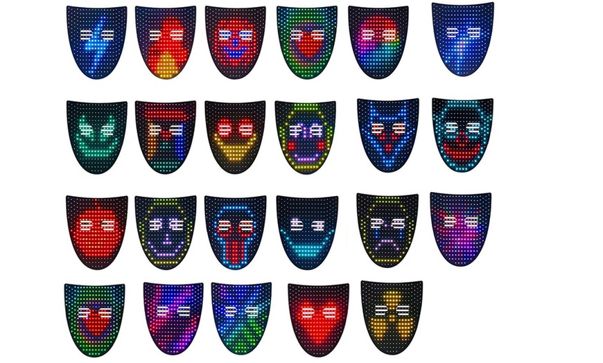 Image 2: LED Light Up Mask with Gesture Sensing Halloween Party Props