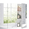Image 3: HomCom Arched Bathroom Mirror Cabinet in Two Styles
