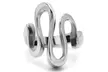 Women's High Polished Stainless Steel 316 Wave Cocktail Fashion Ring - Second Medium