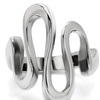 Image 3: Women's High Polished Stainless Steel 316 Wave Cocktail Fashion Ring 