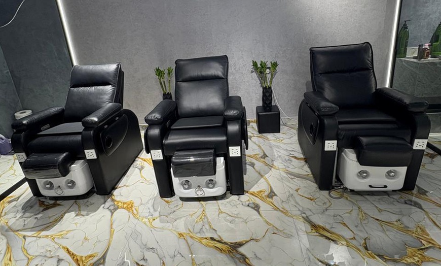 Image 4: Acrylic or Hard Gel Extensions with Classic or Gelish Mani-Pedi