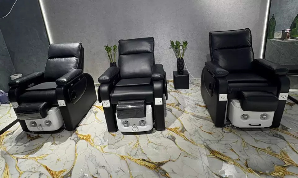 Acrylic or Hard Gel Extensions with Classic or Gelish Mani-Pedi