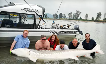 Sturgeon- or Salmon-Fishing Trip for Two or Private Trip for Four from Great River Fishing Adventures (Up to 61% Off)  - Primary Image