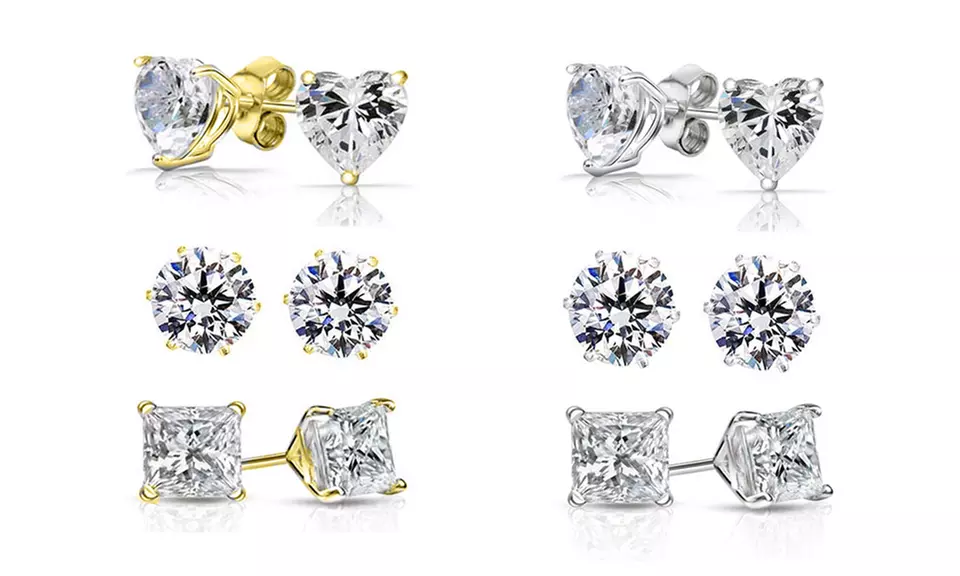 Swarovski Elements Stud Earrings (3-Pack) - Primary Image