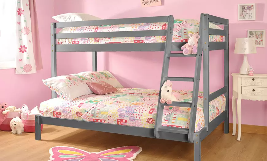 Image 5: Solid Pine Triple Bunk Bed with Optional Mattresses