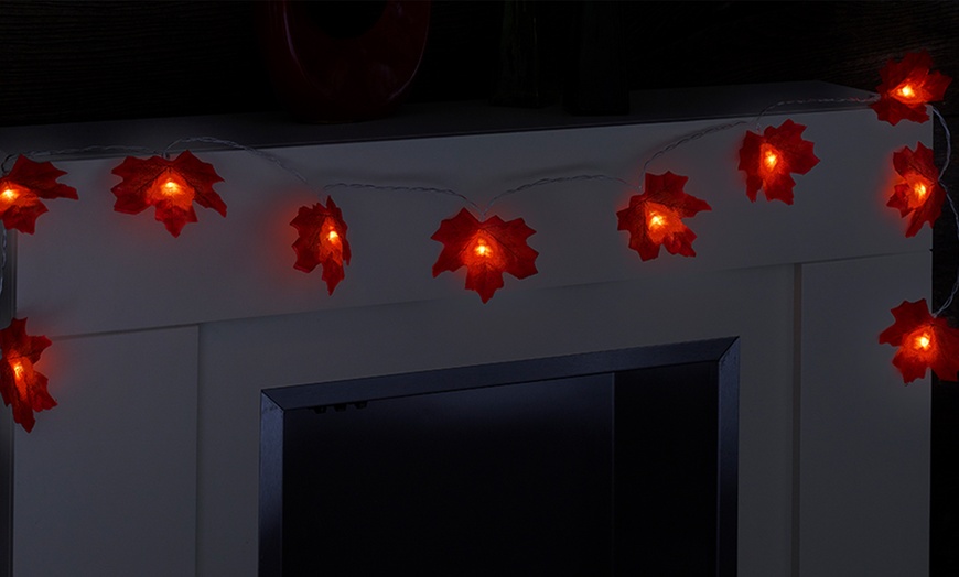 Image 3: Guirlande lumineuse 10 LED feuilles d'érables