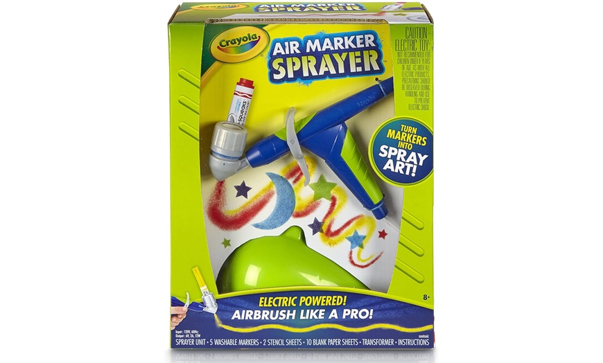 Image 3: Crayola Air Marker Sprayer - Kids Airbrush Kit