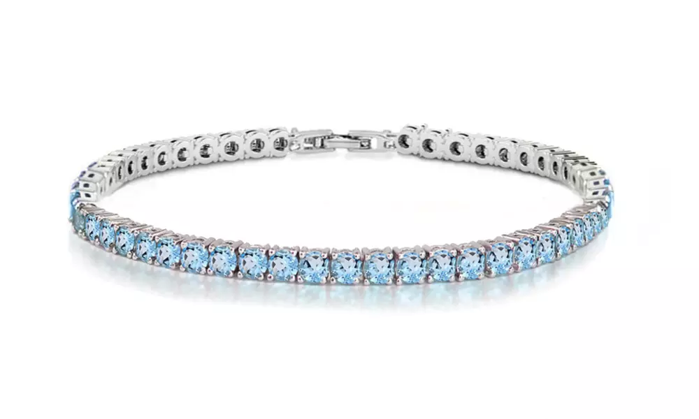 Blue Topaz Tennis Bracelets in 18K Gold