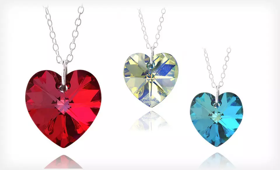 $16 for a Heart Pendant with Swarovski Elements Crystals ($75 List Price). Three Colours Available. Free Returns. - Primary Image