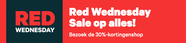 Het is Red Wednesday! Pak tot 30% korting op Lokaal, 15% op Travel en 10% op Producten met code ROOD