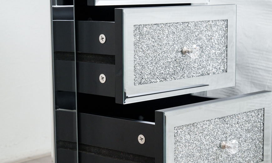 Image 2: One or Two Mirrored Three-Drawer Bedside Tables
