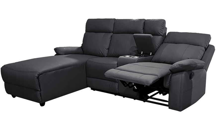 Image 8: DS Living Sorento 3 Seater Leather Corner Reclining Sofa