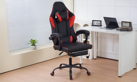 Silla gaming ergonómica con función de masaje: Azul