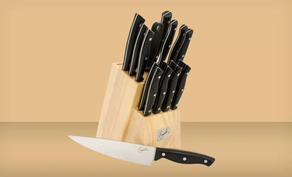 $44.99 for an Emeril 18-Piece Stamped Knife-Block Set ($229.99 List Price). Free Shipping and Returns. - Primary Image