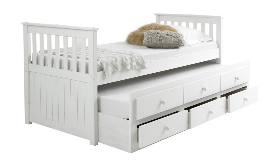 Image 2: Captain White Wooden Guest Bed 