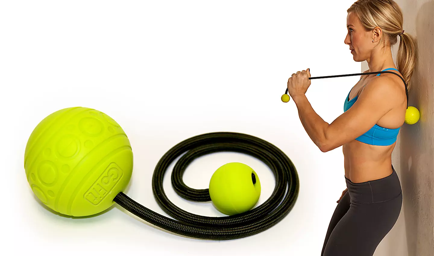 GoFit GoBall Therapeutic Massage Ball on a Rope with Therapy Poster - Primary Image
