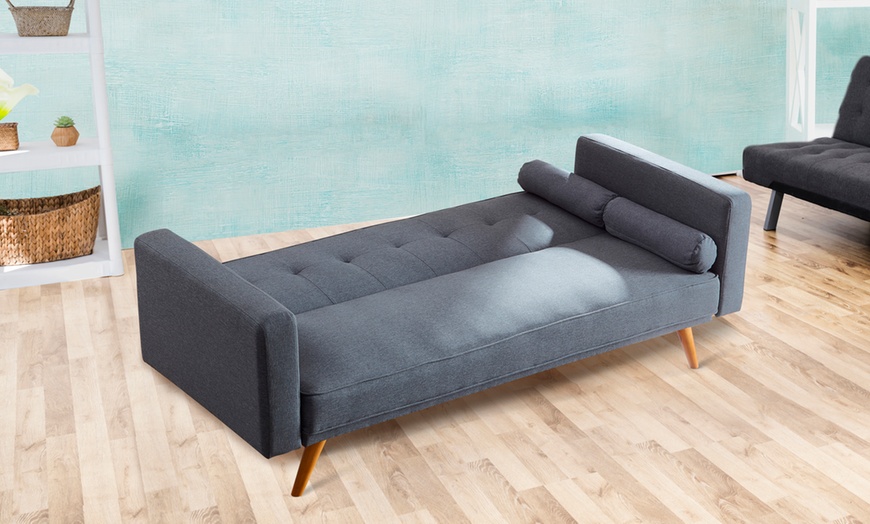 Image 2: Miriam Sofabed with Linen Fabric or Crushed Velvet Upholstery