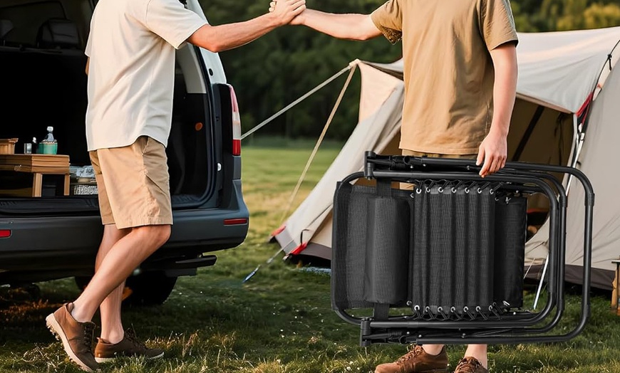 Image 4: Alivio Two Heavy Duty Zero Gravity Chairs with Coffee Table Set