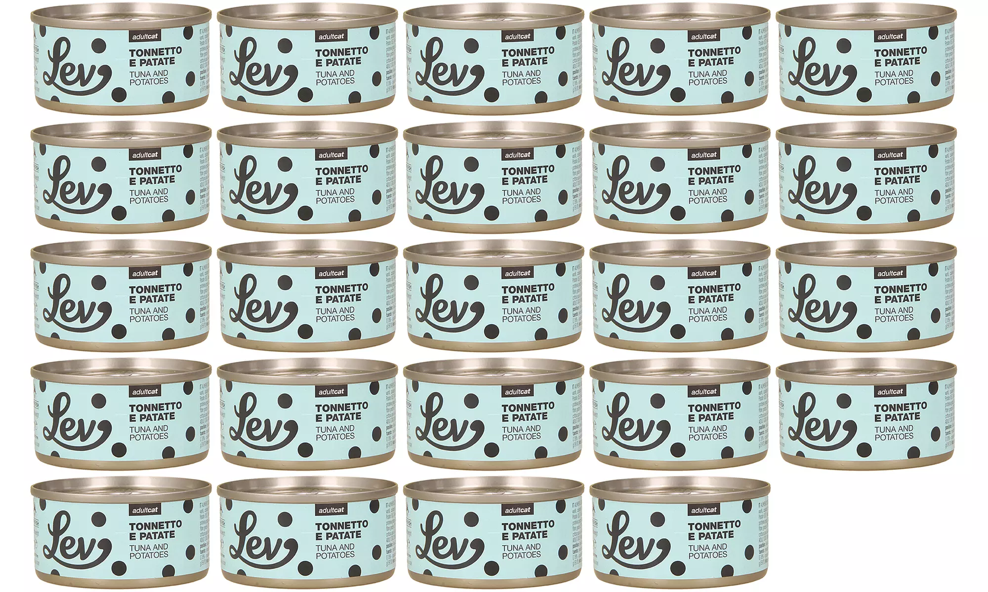 24 o 58 lattine di cibo umido per gatti 100% naturale di Lev