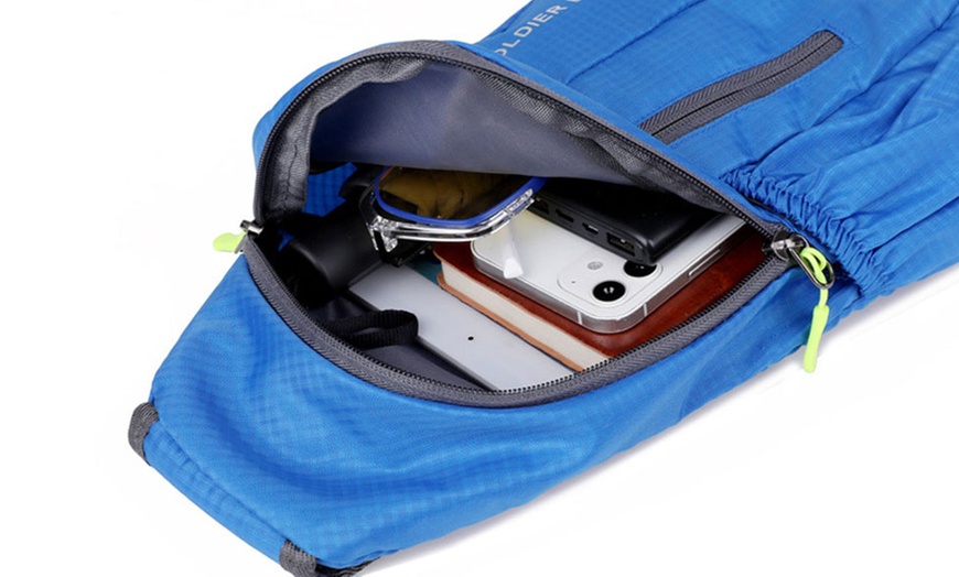 Image 11: Crossbody Zippered Sling Backpack 