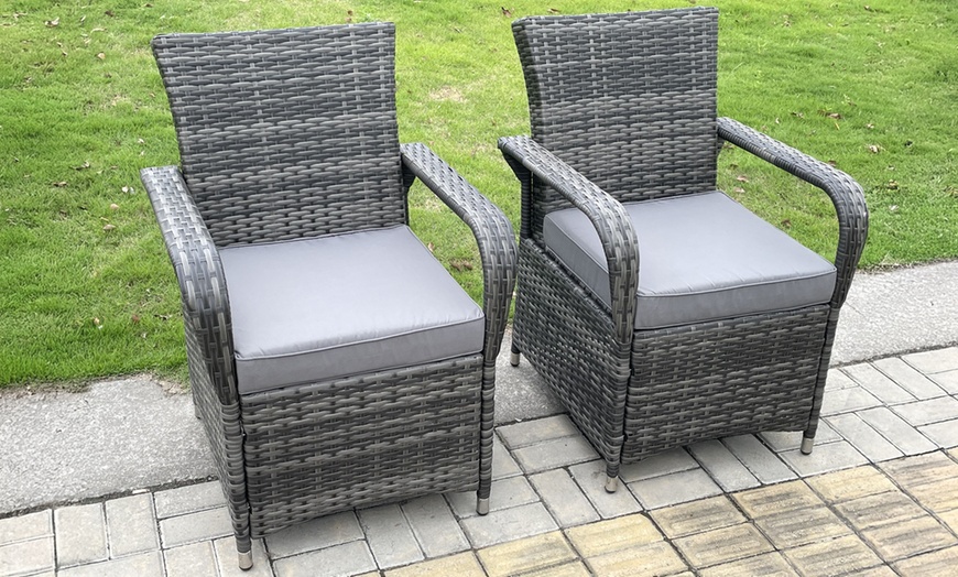 Image 3: Rattan Effect Garden Dining Set