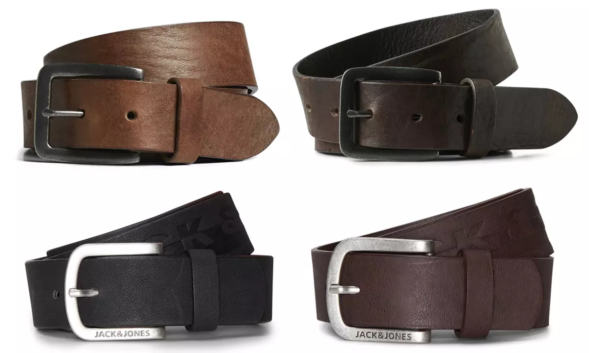 Jack & Jones Herren-Gürtel in Mokka, schwarzer Kaffee oder Schwarz, Länge und Modell nach Wahl - Primary Image