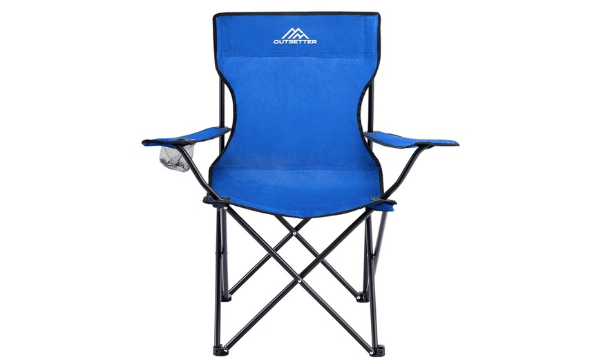 Image 4: Foldable Camping Chair with Cup Holder