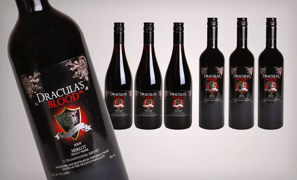 $49.99 for a Vampire Vineyards Dracula's Blood Six-Bottle Wine Bundle ($102.32 List Price). Shipping Included. - Primary Image