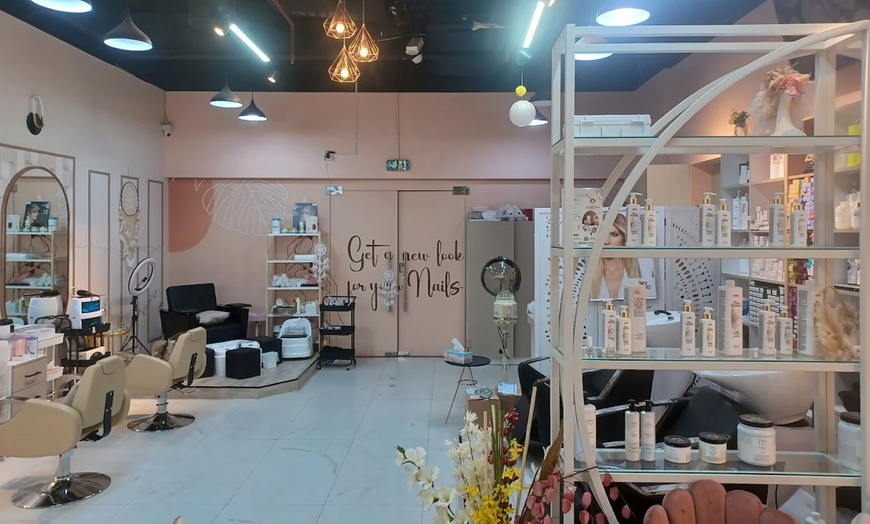 Image 1: Choice of Classic and/or Gelish Manicure & Pedicure Or Nail Acrylic