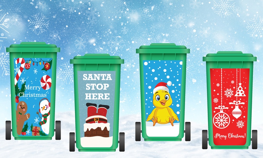 Image 2: Make Your Wheelie Bin Merry with Festive Christmas Stickers!