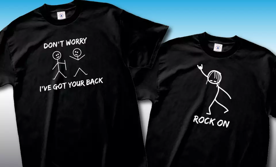 Men's 100% Cotton Stick Figure T-Shirts - Primary Image