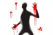 Halloween Bloody Window Clings Ghost Handprint Bloodstains PVC Stickers - Second Medium