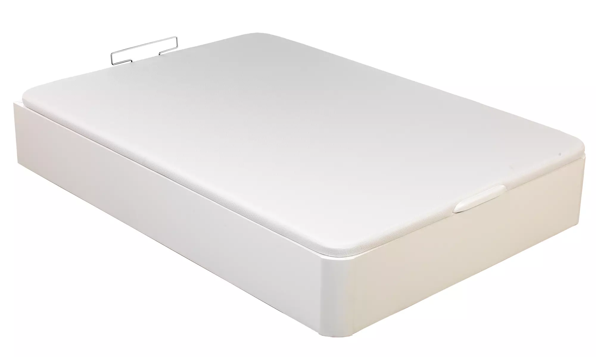 Canapé Abatible Altura 32cm Blanco ENVIO Y MONTAJE GRATIS, Gran Capacidad, Madera, Tapa 3D