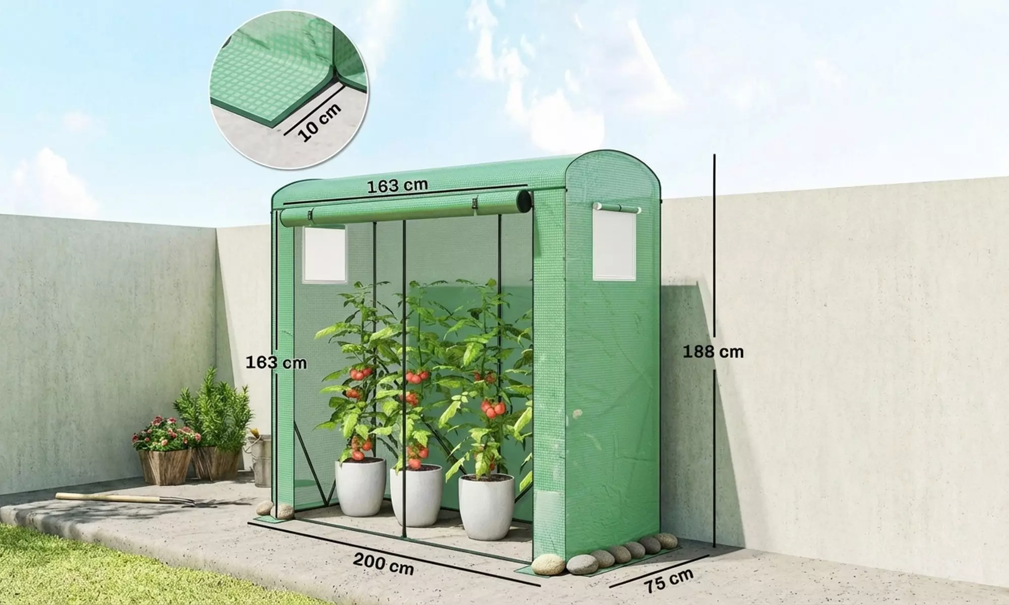 Outsunny Portable Indoor and Outdoor Green House with PE Cover