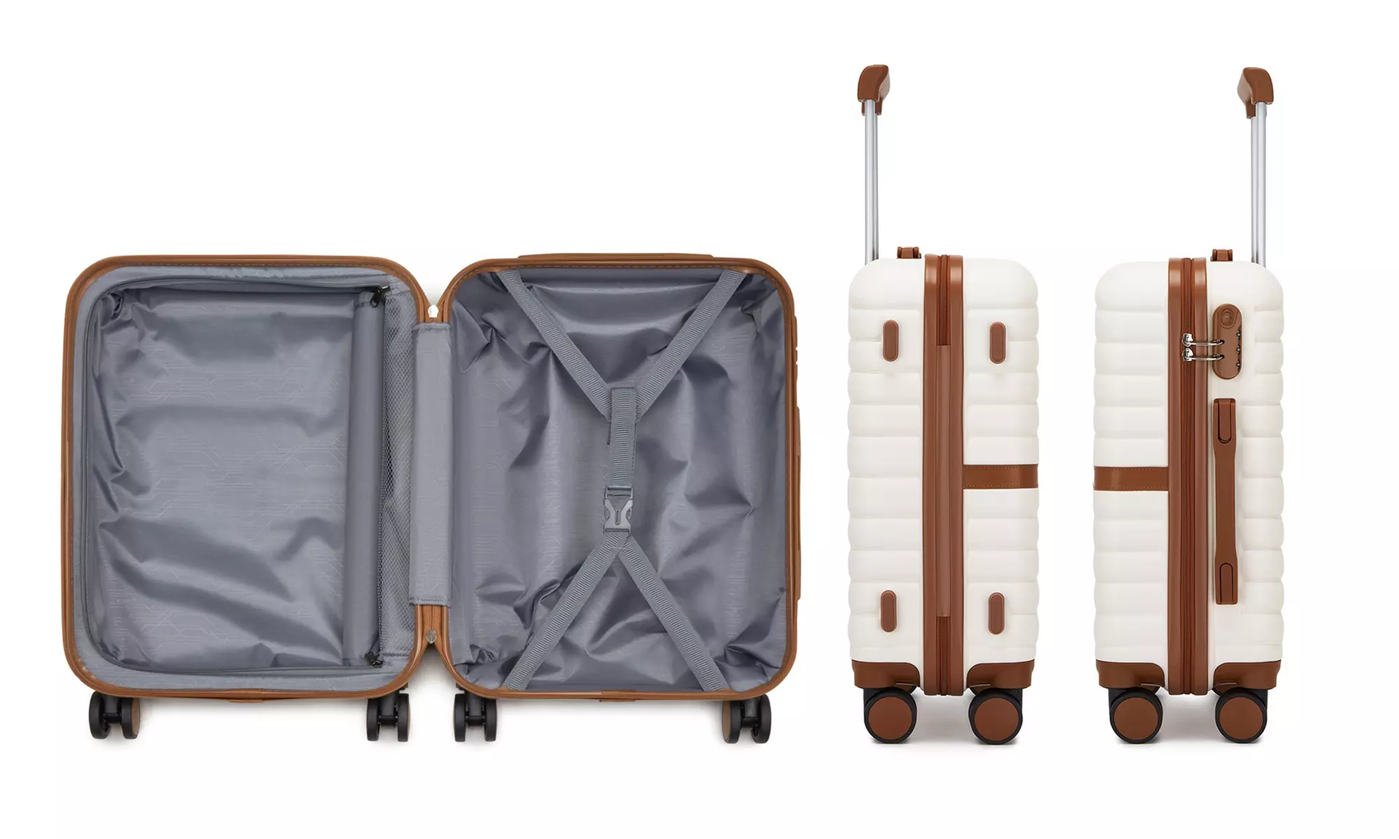 KONO Stylish Stripe Design Suitcase with Spinner Wheels
