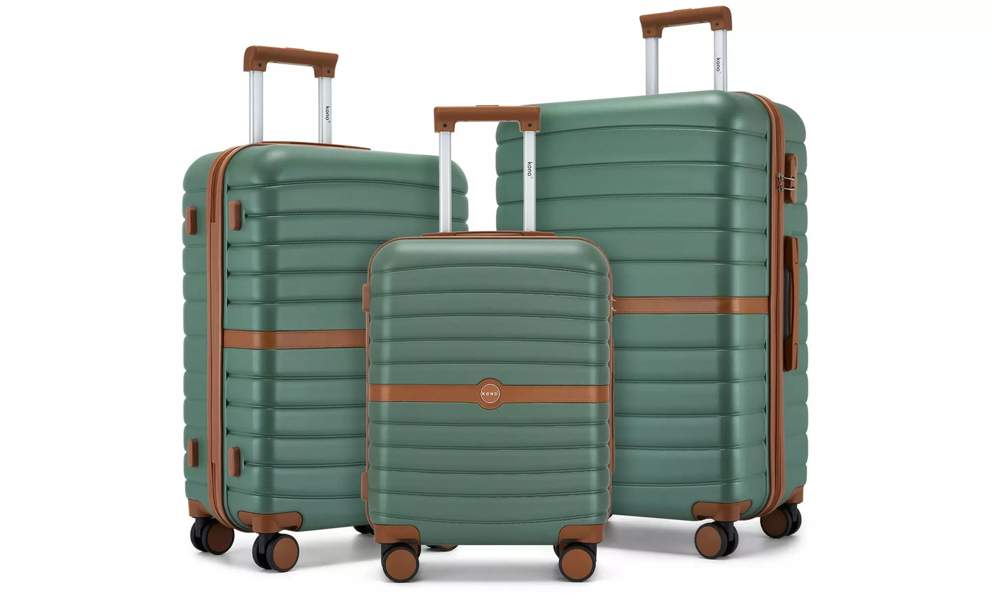 KONO Stylish Stripe Design Suitcase with Spinner Wheels