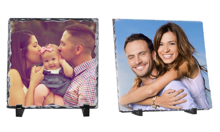 Image 4: Custom Photo Slate in Square or Heart Shape